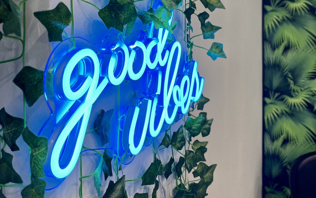 good vibes in blue led